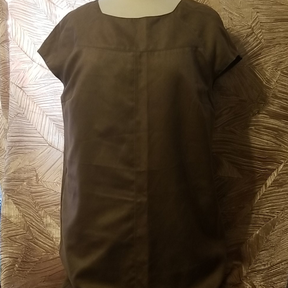 Zara micro suede olive dress